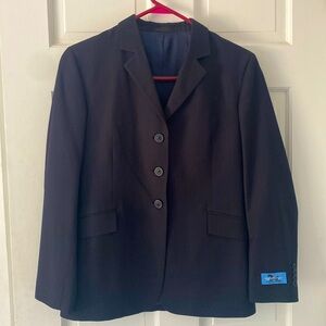 RJ Classics Navy Hunt Coat with very faint pink pinstripe. Youth 20Reg. NWT
